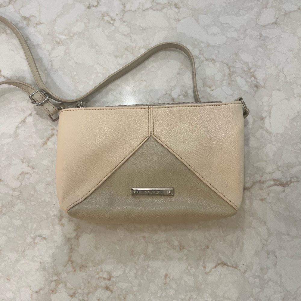 Nine West Cream Crossbody Bag with Geometric Design